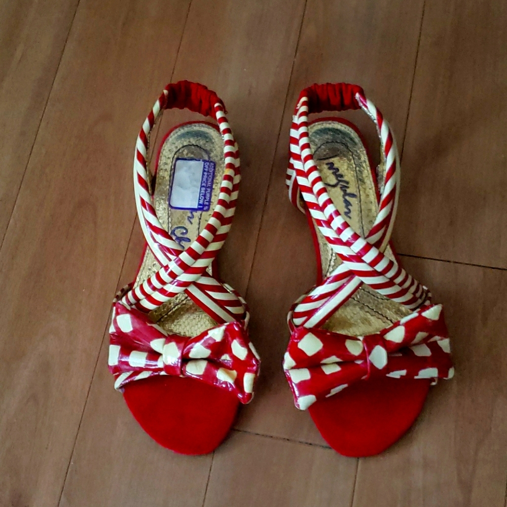 Irregular Choice Red&White Leather Sandals